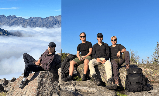 Kamu Outdoorsin tiimi - Leevi, Santtu, Saska ja Vilho